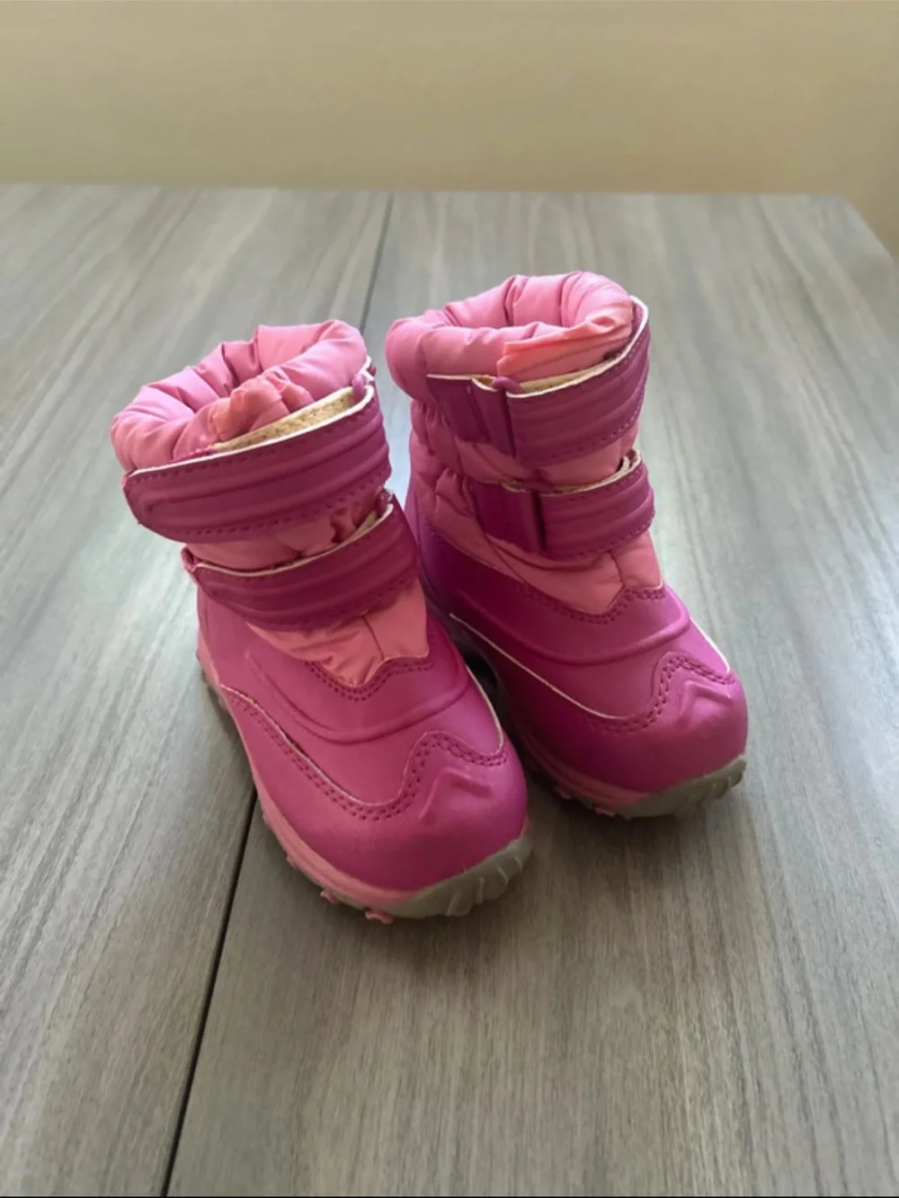 Toddler L.L. Bean Pink Insulated winter Snow Boots Straps size 6